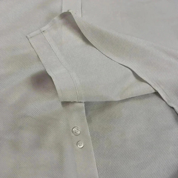 Bugatchi Uomo Fresh White Satin Twill Button-Down Collared Shirt, M - Picture 7 of 11